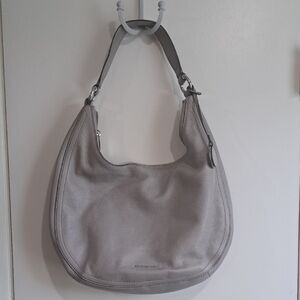Michael Kors Classic Gray Leather Hobo Shoulder Bag